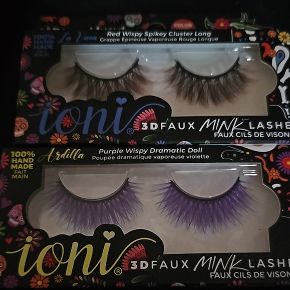NWT IONI HALLOWEEN Red and Purple Faux Mink Lashes - Picture 1 of 2